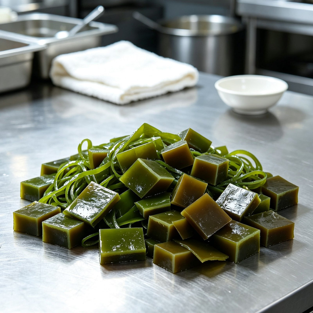 Frozen Kelp Ribbons Flakes and Cubes